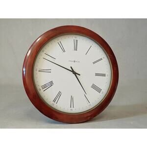 19" Howard Miller 620-120 Wall Clock Black Walnut Hardwood